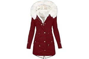 Winter Coats for Women 2025 Plus Size Parka Jackets with Fur Hood Zipper Buttons Thicken Overcoats with Pockets