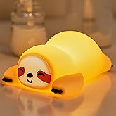 OkiyiD Sloth Night Light, Cute Sloth Gifts, Dimmable Silicone Animal Nursery Lamp, Adorable Rechargeable Squishy Night Light Touch Lamp for Girls Boys Room Decor