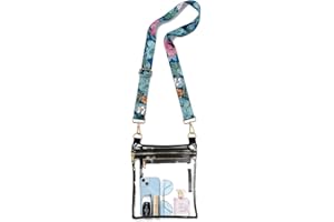 WEIMZC Clear Bag Stadium Approved, Adjustable Shoulder Strap Clear Crossbody Purse Bag for Concerts Sports Events Festivals