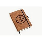 NFL Rico Industries Pittsburgh Steelers Brown Laser Engraved Small Notepad Jounral/Notepad 8.25" x 5.25"- Office Accessory