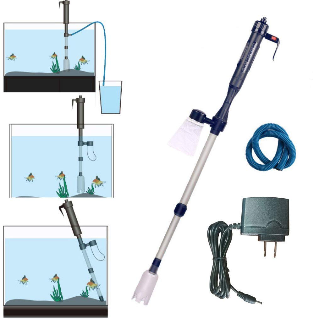 Londafish Automatic Electric Battery Aquarium Gravel Cleaner Kit Filter Vacuum Siphon Operated Fresh Sand Wash System with Adapted Fresh Sand Washer with Adapter