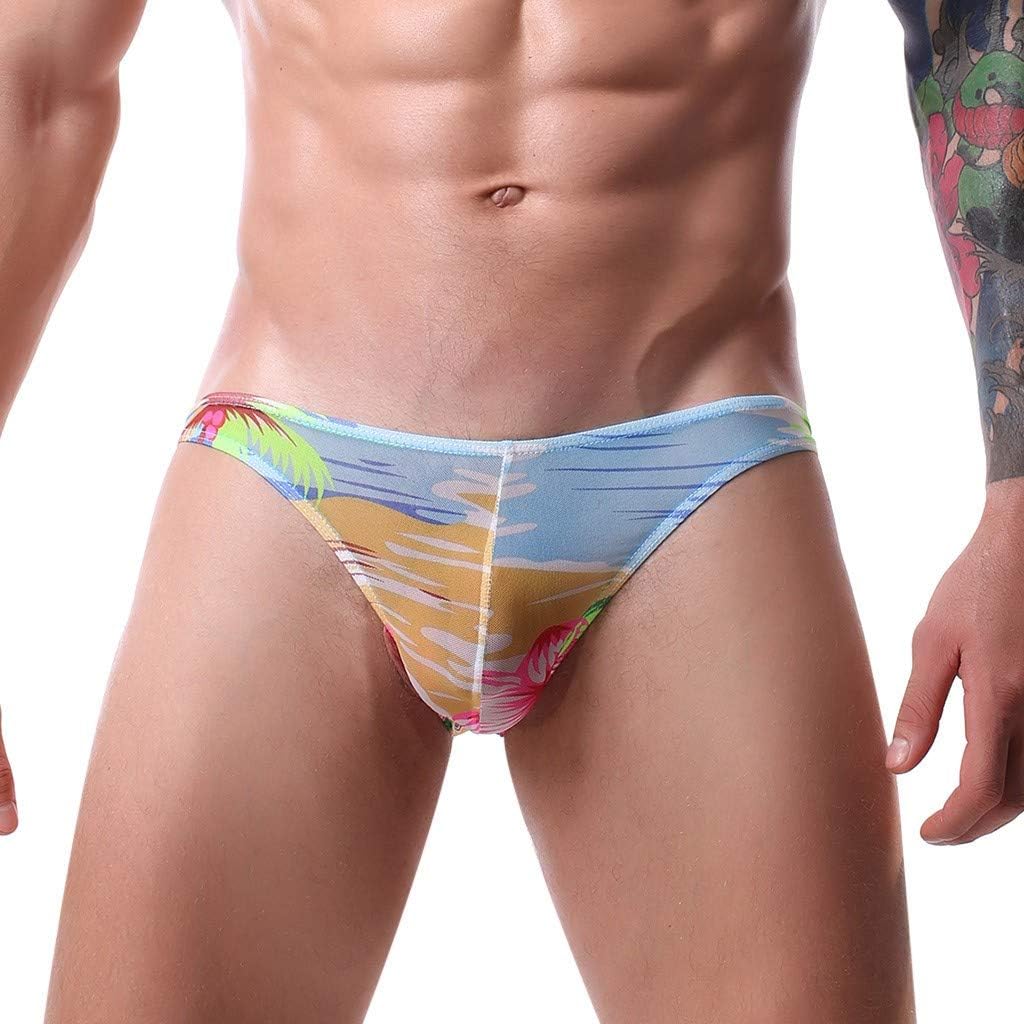 WEUIE Mens Intimates Men's Lingerie Men Elastic Underwear Boxer Briefs Shorts Bulge Pouch Soft Underpants