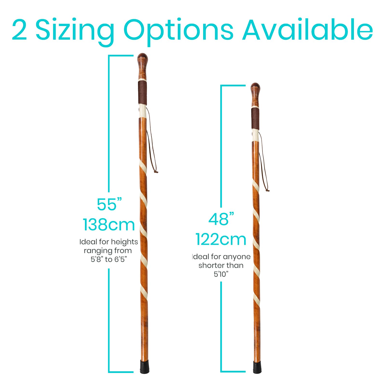 Vive Wooden Walking Stick - Willow Cane for Seniors Hiking & Balance - Heavy Duty Carved Twisted Wood Sticks for Men & Women - Stylish Support Pole for Outdoor Trekking & Weight Bearing