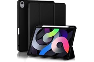 Akkerds Compatible with iPad Air 6th Generation 11 Inch Case M2 2024, for iPad Air 5th/4th Generation Case 2022/2020 10.9 Inch with Pencil Holder[Auto Sleep/Wake], Black