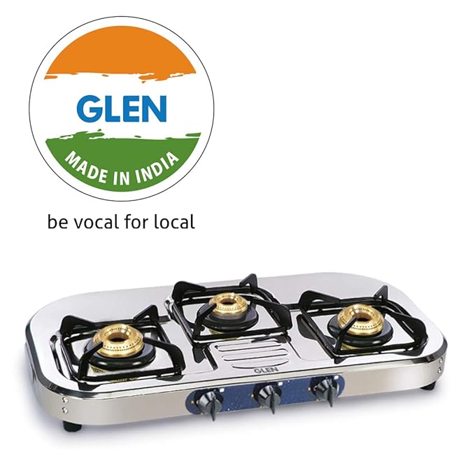 Buy Glen Stainless Steel LPG Gas Stove 3 Burner 1037 SSBB with High