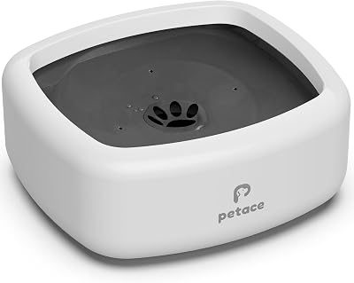 Petace Non Spill Dog Water Bowl 1.3 L 44 oz with Floating Disk