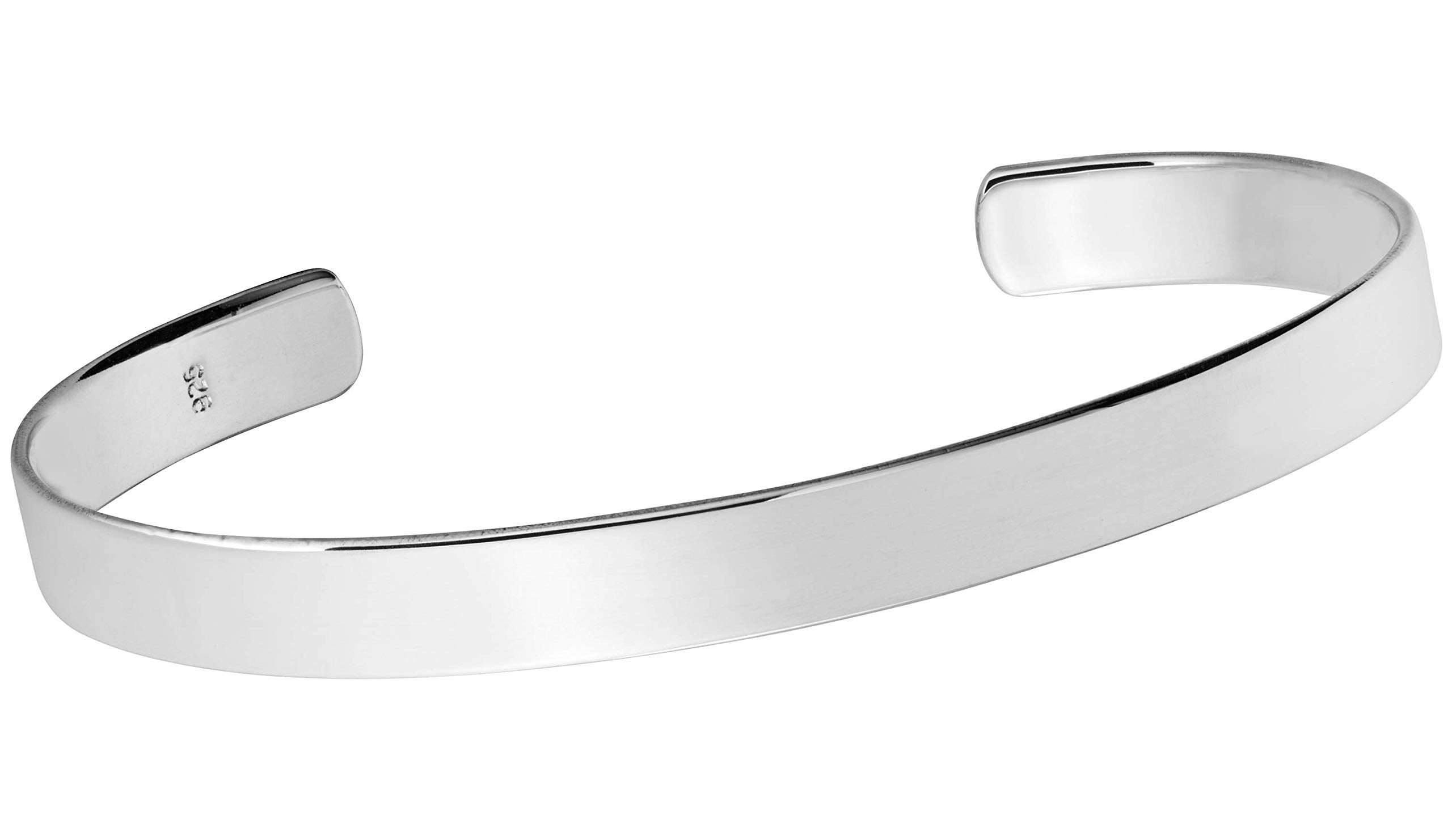 Treasure Bay Stunning Women's Solid 925 Sterling Silver Bangle Bracelet - Plain silver Bracelet for women