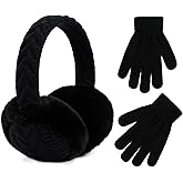 POXIMI Baby Warm Earmuffs Kid Magic Gloves Girl Soft Plush Ear Muffs Toddler Knit Mittens for Boy Winter Ear Warmer Set