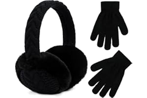 POXIMI Baby Warm Earmuffs Kid Magic Gloves Girl Soft Plush Ear Muffs Toddler Knit Mittens for Boy Winter Ear Warmer Set
