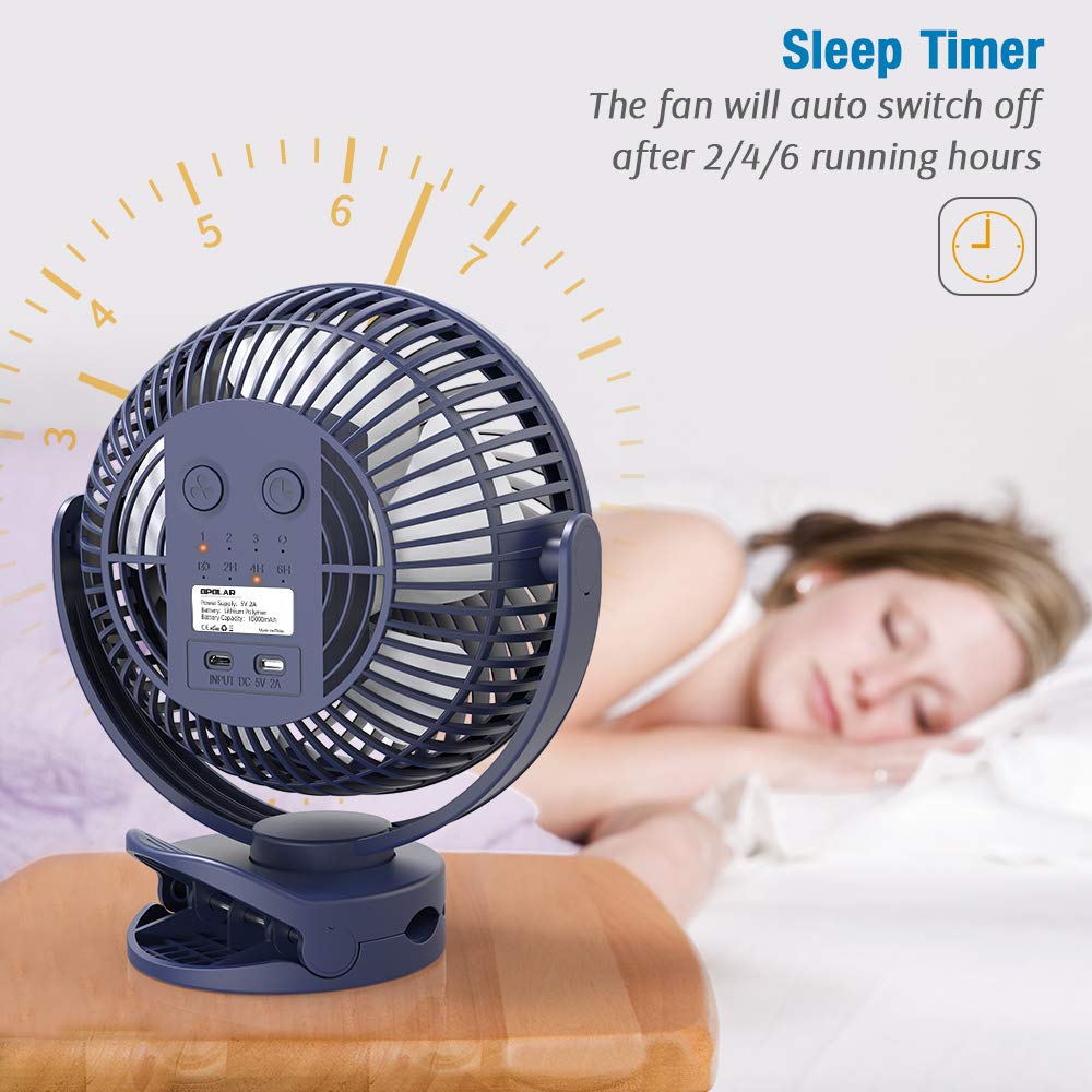 10000mAh Battery Operated Clip On Fan with Hanging Hook, Super Strong Airflow, 4 Speeds, Sturdy Clamp, Timer, Portable Camping Fan for Desktop Tent Treadmill Golf Cart Hurricane, Last 40 hrs, 7 Inch: Baby