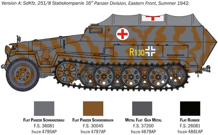 Italeri 1:72 - Sd.Kfz. 251/8 ambulance, Multicolor, Mittel - Image 4