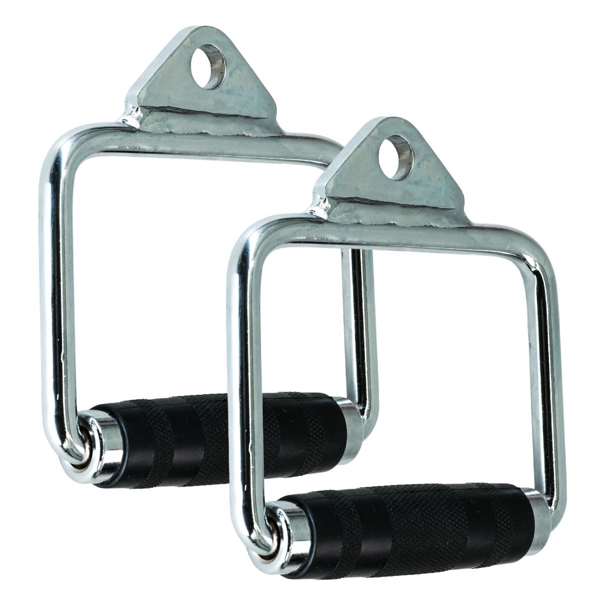 ciciment Heavy Duty Stirrup Handle with Rubber Grip, Double D Handle Attachment for Cable Machines - Universal Gym Accessories,1 Pair