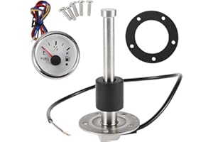 HOPESPANNER 5.51" Fuel Sending Unit and Gauge Kit Boat Fuel Sending Unit Marine Fuel Sender Unit Metal 1 Set 240-33 Ohm