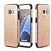 MEKO(TM) Galaxy S7 Case,Shiny Sparkles Glitter Bling Case -Built-in Glitter Firm Rubber Shock Absorbing Bumper Case for Samsung Galaxy S7-(Gold)