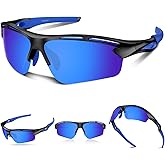 Polarized Sports Sunglasses for Men Women,UV400 Protection Sunglass for Running Cycling Fishing Hiking TR90