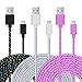 Micro USB Cable Android Charger, Pofesun (3-Pack 10FT) Micro USB Android Phone Charger Cable Braided Cord Compatible for Samsung Galaxy S7 S6 J7 Note 5,HTC, Motorola,Nokia,MP3,Tablet-Black,White,Pink