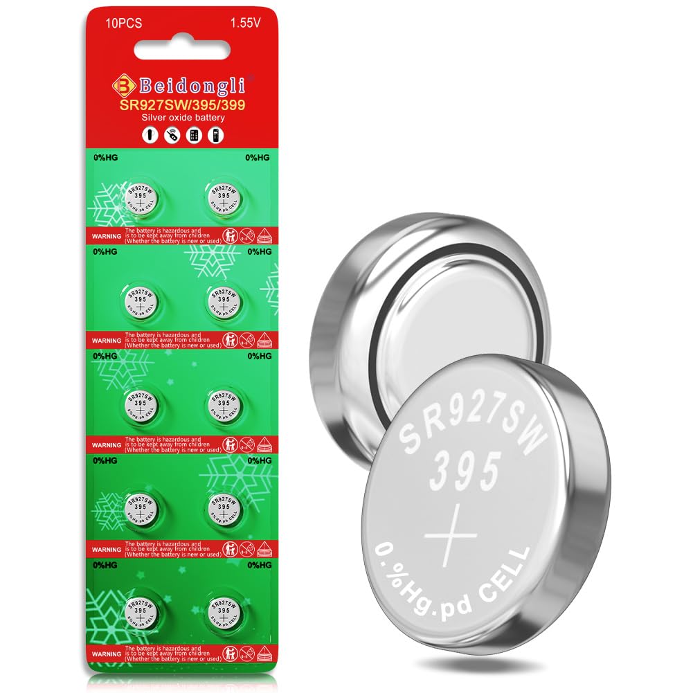 SR927sw 1.5V Button Battery 395 AG7 for Watch Battery Cell Pack of 10【3-Year Warranty】
