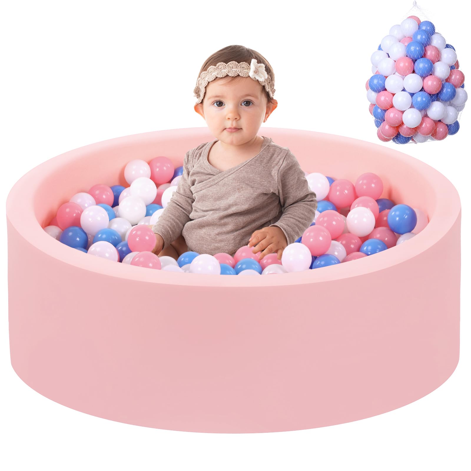 Photo 1 of *INCOMPLETE** Wilwolfer Foam Ball Pit for Toddlers, Large Baby Ball Pit for Babies with Soft Memory Sponge, Indoor Outdoor Baby Playpen, Kids Play Ball Pool