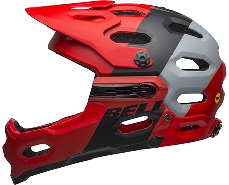 BELL Super 3R MIPS MTB Fahrrad Helm rot/grau 2019