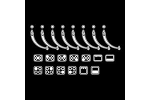 MANWU 2 Sets Flame Indicators Ring Stove Sticker Decal Label for Burner cooktop hob Cooker top Markings Oven Replacement Adhesive knob Symbols (White Print ON Clear for Black Stove)