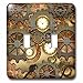 3dRose LSP_239732_2 Steampunk Clocks Gears in Golden Design-Double Toggle Switch