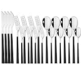 Snplowum 20 Piece (4 Set) Silver Stainless Steel
