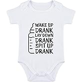 SproutJoy Wake Up Drank Lay Down Drank Spit Up Drank Baby Bodysuit Funny Baby Bodysuit Newborn Unisex Romper