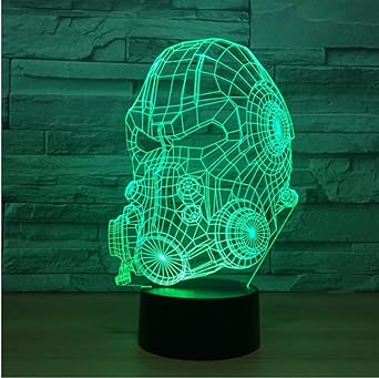 3D Illusion Nachtlicht Gasmaske Led7 Farbwechsel Usb Touch Sensor Tischlampe Atmosphäre Lampe Kinderspielzeug