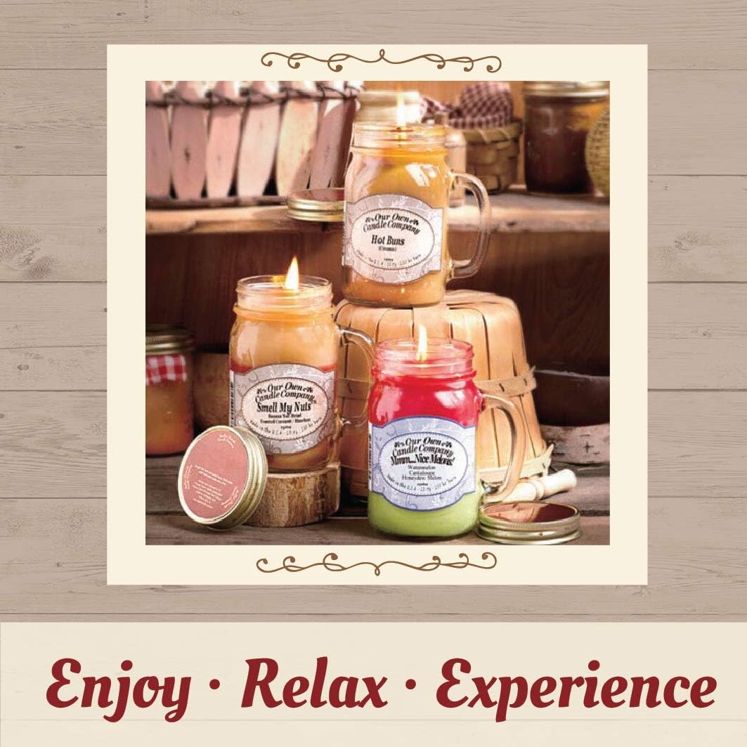 Our Own Candle Company Apple Pie Cinnamon Vanilla Scented 13 Ounce Mason Jar Candle Company, 13 oz: Home & Kitchen