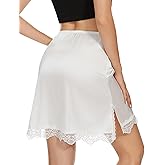 MANCYFIT Half Slips for Under Dresses Women Satin Underskirt Anti-Static with Lace Trim