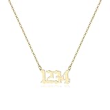 Tavuala Angel Number Necklace For Women, 18K Gold