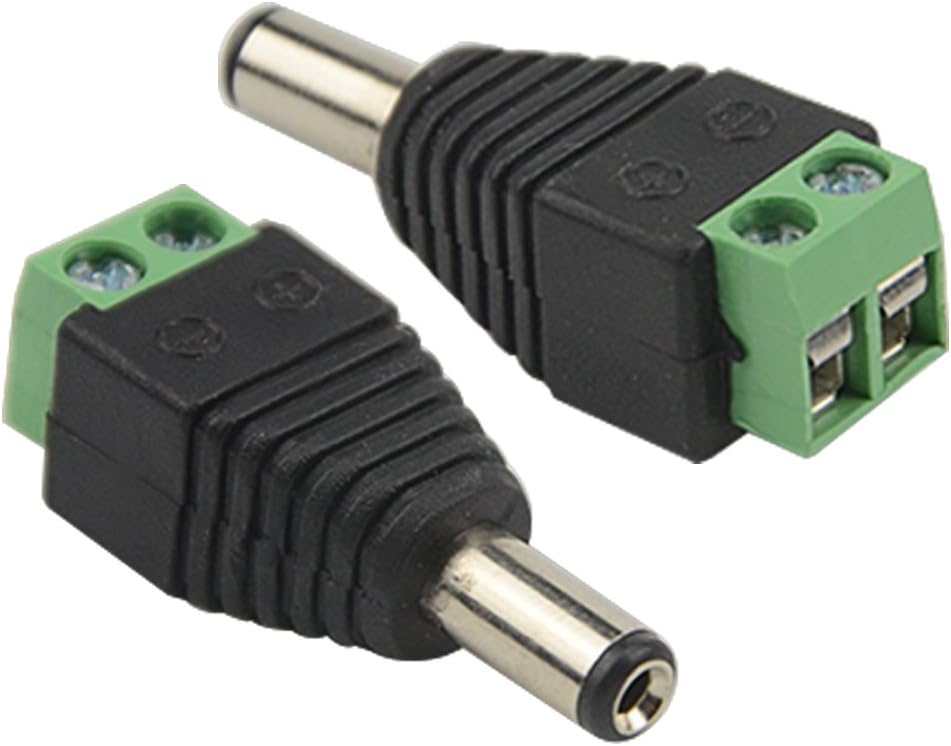 WMYCONGCONG 20 PCS 2.1x5.5mm Male Female DC Power Adapter Connector + 20 PCS Camera Video BNC Male Female Balun Connector for Coax Cat5 CCTV Security Camera - Image 4