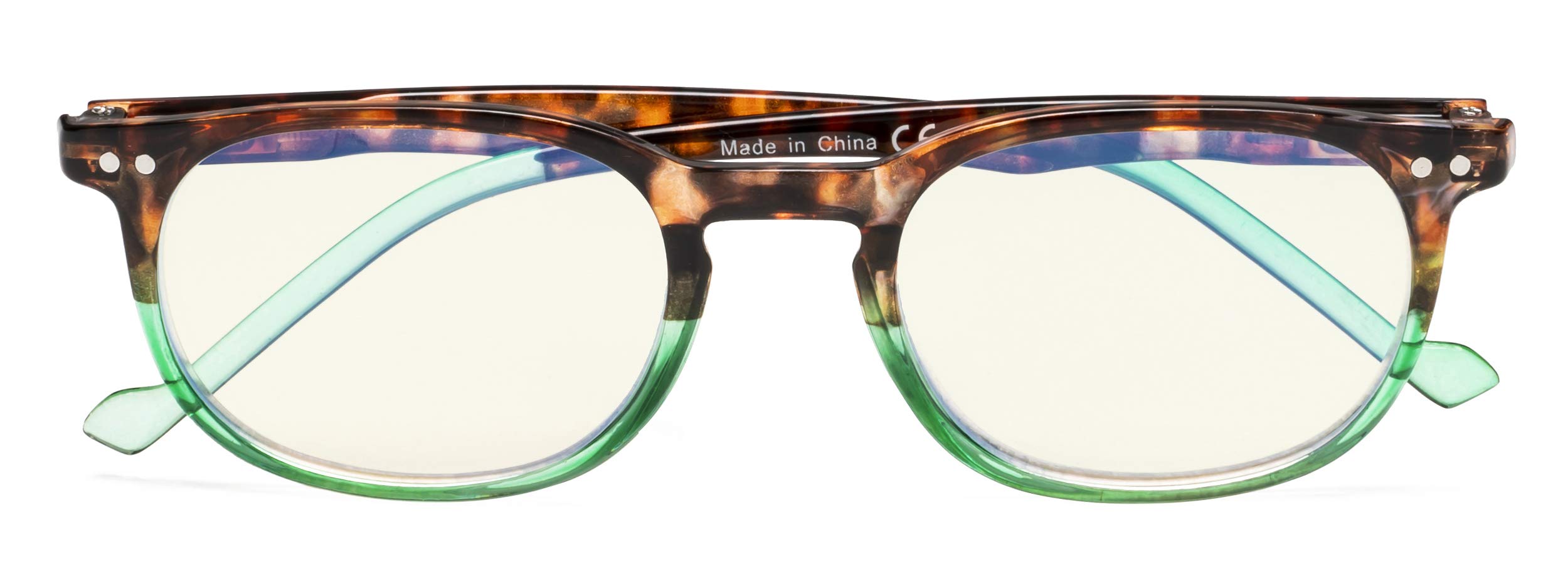 CessBlu Computer Glasses UV420 Transparent Blue Light Filter(Green DEMI)