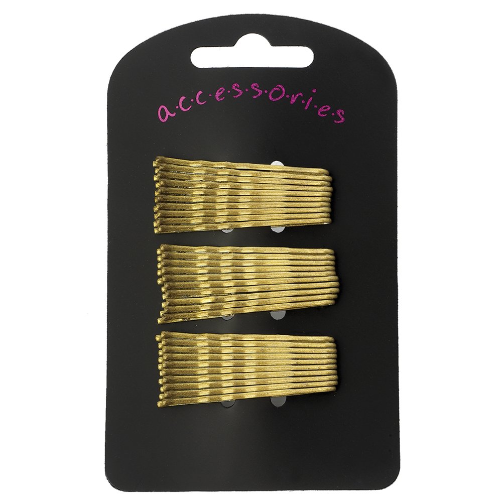 30 Blonde Small Thin Metal Kirby Hair Grips AJ21045