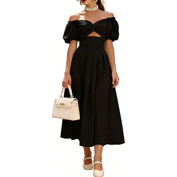 GLIGET Womens Summer Dresses Ruffle Trim Belted Wrap Hem A-Line Long Dress  (Color : Orange, Size : Small) at Amazon Women's Clothing store
