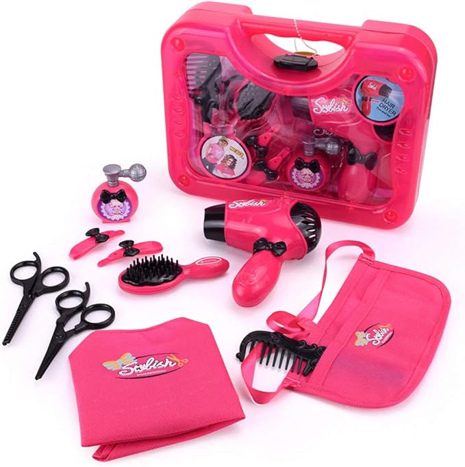 Xiuinserty Girl Hair Salon Game for Kids, Hair Salon Kit Girl Pretend Play, Hairdressing