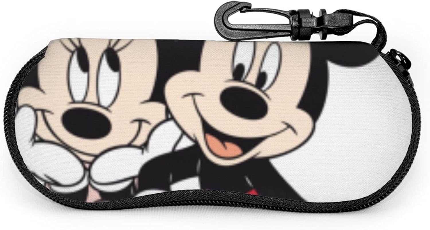 Mickey Mouse Minnie Eyeglass Case Guard Set Portable Travel Zipper Soft