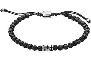 Fossil Men's Stainless Steel and Genuine Leather and/or Beaded Bracelet for Men