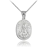 925 Sterling Silver Saint Nectarios of Aegina Medal Protection Pendant Necklace