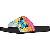 Forchrinse Hummingbird Rose Womens Slides Sandals Mens Shower Slippers Non Slip Beach Slippers Summer Sandals for Indoor Outdoor