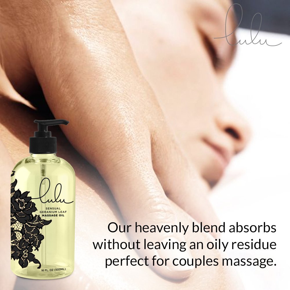 Lulu Massage Oil 16 Ounces for Luxurious Relaxing Body Massages. Scented with Premium Natural