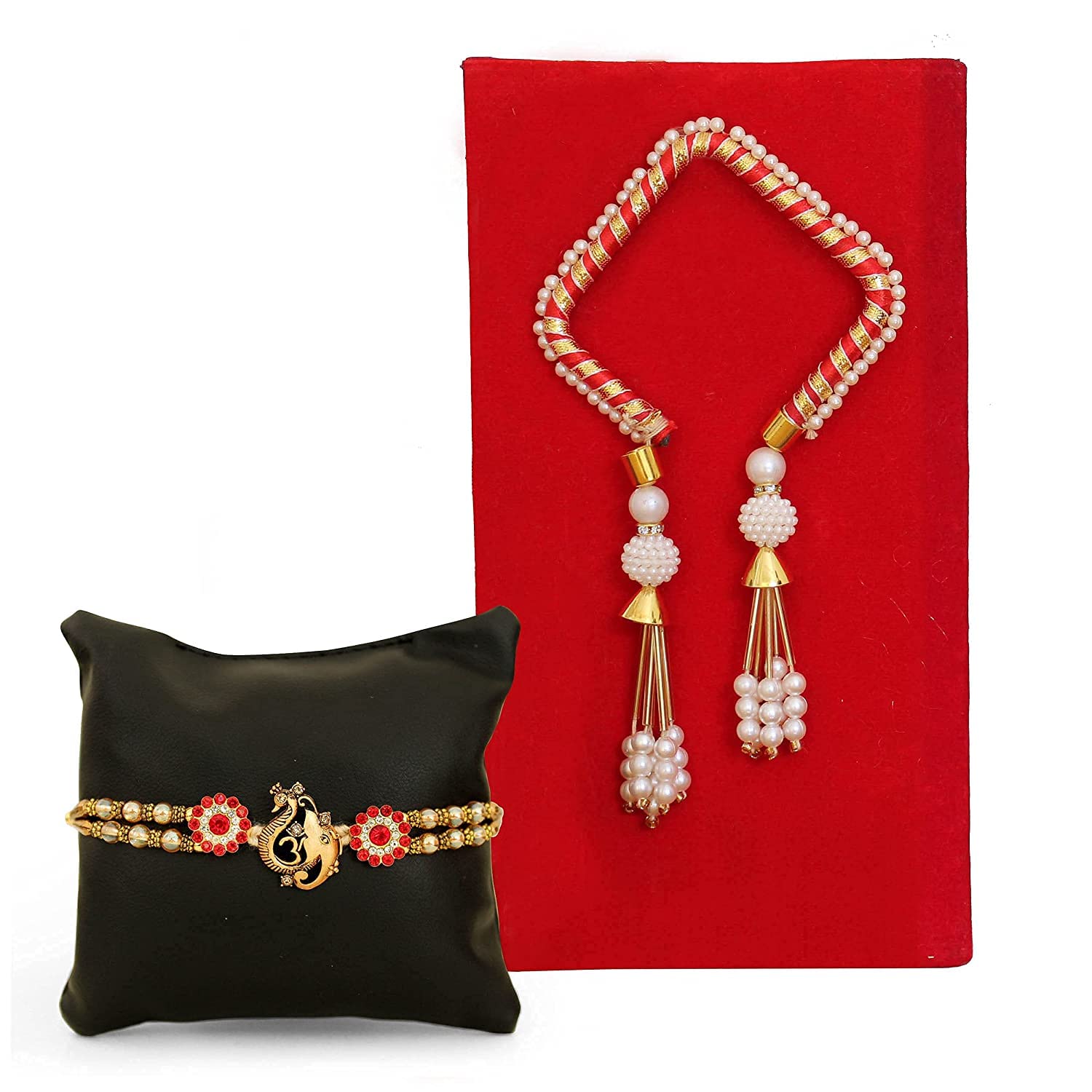 TIED RIBBONS Rakhi for Bhaiya Bhabhi with Gift | Lumba Rakhi for Bhabhi Rakhi for Brother and Bhabhi - Bhai Bhabhi Rakhi Set | Greeting Card | Roli Tika | Rakhi Gifts for Brother