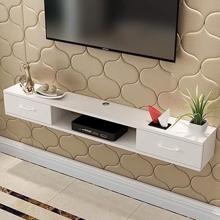 YYHSND Mueble de TV montado en la Pared Fondo de Pared Rack de Almacenamiento con cajón