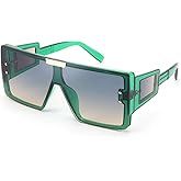 FEISEDY Square Oversized Flat Top Sunglasses With Side Lens Integrated For Women Men B4028