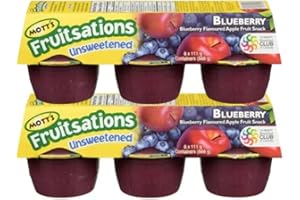 KEURIG DR PEPPER Mott’s Fruitsations Unsweetened Blueberry Delight Apple Sauce, 6 x 113g/4oz (Pack of 2) Shipped from Canada