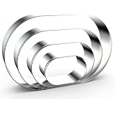 QAAQS Pill Capsule Long Oval Cookie Cutters - 5 Inch, 4 Inch, 3 Inch, 2 Inch - Geometric Frame Plaque Cookie Cutter Set Fondant Biscuit Molds - Stainless Steel