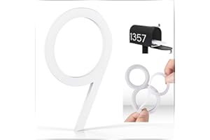 VONDERSO 3 Inch Self-Adhesive Mailbox Numbers and Letters for Outside, Thick Foam Adhesive for Strong Adhesion, Aluminum Alloy with Crystal Powder Coating, Stain-Resistant, Rustproof (White Number 9)
