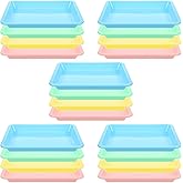 20 Pcs Plastic Art Sand Trays Multicolor Stackable Activity Sensory Tray Paint Mixing Crafts Organizer Serving Accessories for Kids DIY Bead Painting Projects (4 Colors 9.65 x 7 x 0.9 Inch)