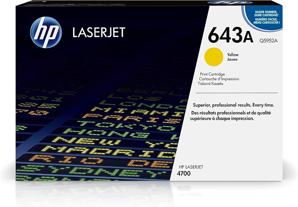 HP Q5952A 643A Original Yellow LaserJet Toner Cartridge 10K Yield