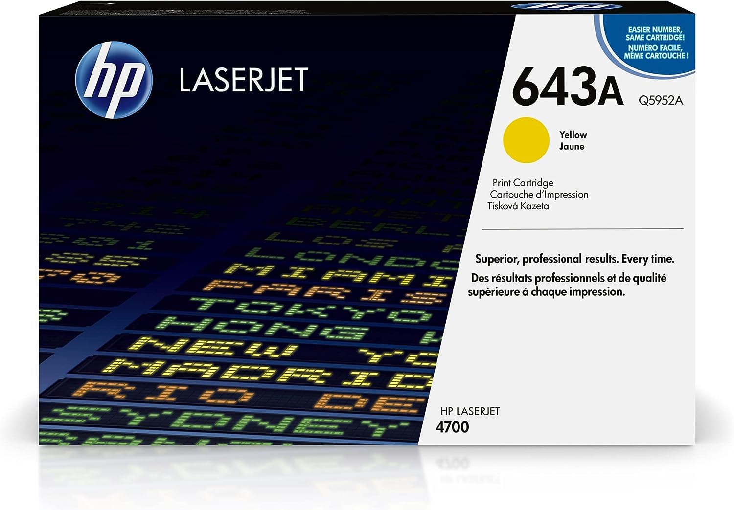 HP Q5952A 643A Original LaserJet Toner Cartridge, Yellow, Single Pack